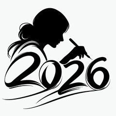 vector illustration of new year 2026 writing