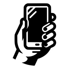 a hand holding a smartphone vetcor image illustration