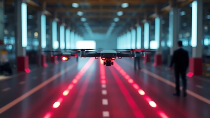 Generative AI drone navigates a smart industrial space.
