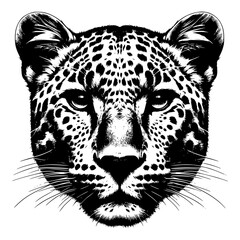 a leopard's face in close-up vector image illustration