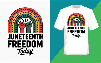 Juneteenth freedom today graphic design with symbolic fists isolated on white background, Vector