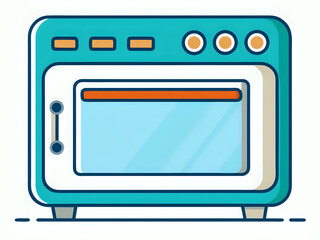 smart oven ,illustration outline isolated on white background