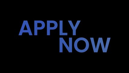 Apply Now Bold Call to Action Text Animation on Dark Background Video