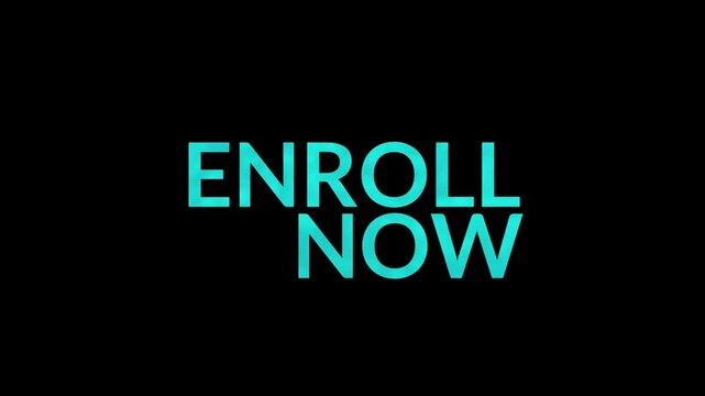 Bright Neon Enroll Now Call to Action Text Animation Video