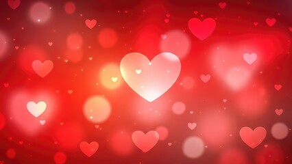Romantic red heart bokeh background perfect for Valentine's Day promotions and love themed cards, conveying warmth and affection in a visually stunning design