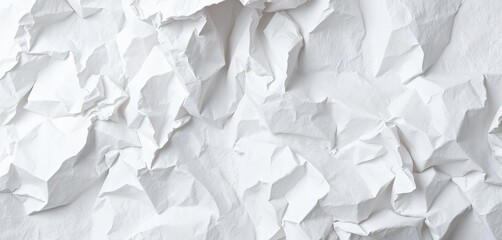 Close-up of crumpled white paper texture, showing deep creases and folds, antique, detail