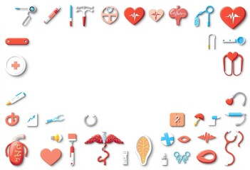 High-quality vector icons depicting various medical tools, symbols, and organs,  health,  kidney