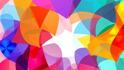 Intricate, colorful, overlapping shapes form a dynamic, abstract composition, colorful, texture