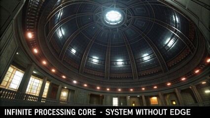 Majestic dome architecture featuring intricate details and dramatic lighting in an expansive interior space