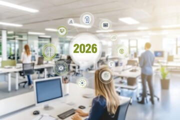 Obraz premium blurred office background with 