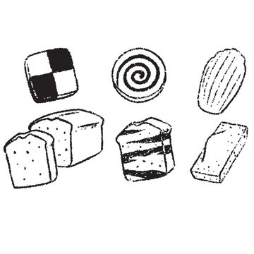 焼き菓子の線画