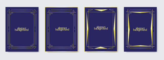 Set of vintage luxury dark background and gold. invitation card Premium design for gala card, grand opening, party invitation, wedding.