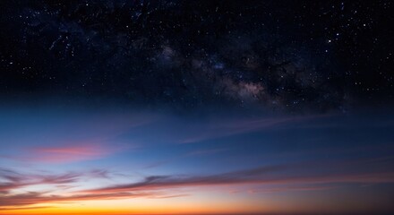 Naklejka premium Celestial Symphony - A Night Sky Unveiling the Universes Beauty.