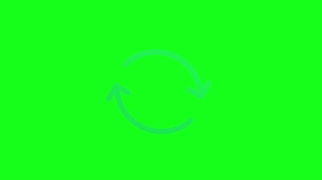Rotating Retry Symbol Animation &ndash; Looping Refresh Icon, Loading Spinner, Circular Arrow Rotation, UI Retry Motion Graphic, App Interface Reload Animation, HD Loop Footage