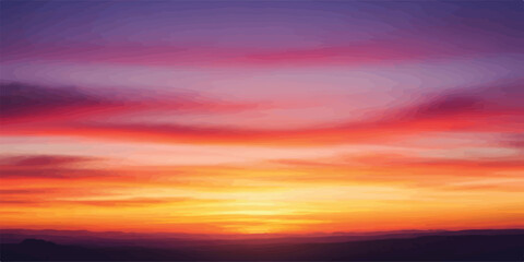 Vibrant sunset sky with colorful clouds a dramatic landscape for backgrounds and inspirational themes