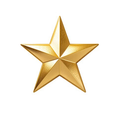 Obraz premium Realistic Golden Five Pointed Star Isolated on transparant Background
