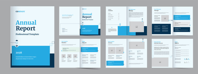 Annual Report layout professional creative business annual report design template