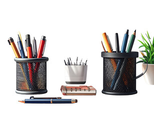 pen holder png desk pen holder cup PNG writing utensil organizer PNG office supply cup PNG transparent background image