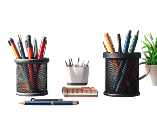 pen holder png desk pen holder cup PNG writing utensil organizer PNG office supply cup PNG transparent background image