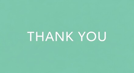 Thank you message displayed in white text on a solid light green background for appreciation