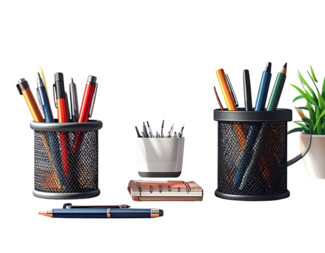 pen holder png desk pen holder cup PNG writing utensil organizer PNG office supply cup PNG transparent background image