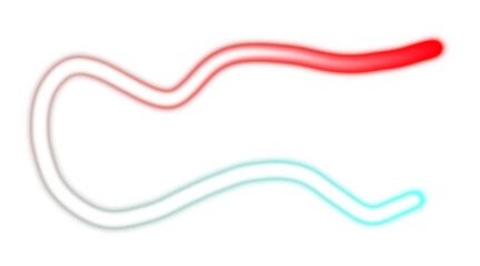 Abstract glowing neon light streak rays seamless loop flow wave shaped overlay PNG. Glowing blurred neon colors gradient flow wavy. Light leaks texture. Multicolour gradient. Transparent background 