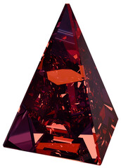 Red Pyramid 3D Prismatic Gem Abstract Shape