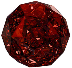 Red Sphere 3D Prismatic Gem Abstract Shape