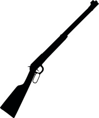 Silhouette of a vintage shotgun on a white background