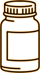 Simple outline drawing of a medicine bottle