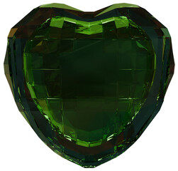 Green Heart 3D Prismatic Gem Abstract Shape