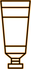 Simple line art illustration of a cosmetic tube