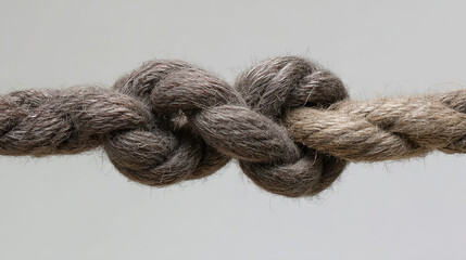 binding. Abstract close-up of intertwined ropes symbolizing unity, with textured fibers under soft directional lighting. wellbeing guides.
