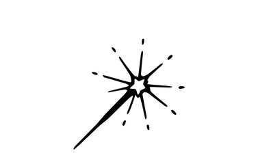 Firework icon vector in black line 