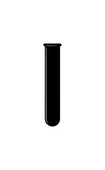 Essential black test tube icon for laboratory research and scientific experiments