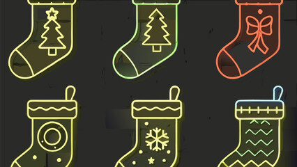 Festive Christmas stockings illustration radiating holiday cheer, perfect for seasonal greetings and joyful celebrations