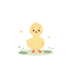 Cute Duckling Walking Cartoon Vector