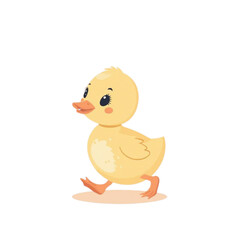 Cute Duckling Walking Cartoon Vector