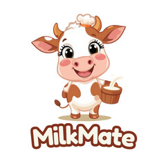 Cute Cow Mascot Vector Illustration
