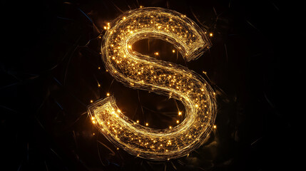 Stunning golden letter S design shining bright, perfect for elegant branding and modern designs
