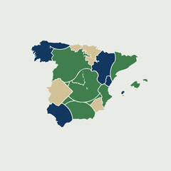 Minimalist Spain Regions Map