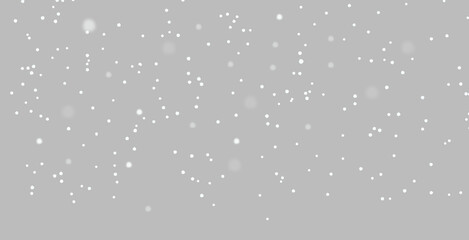 White Snowflakes Falling on Transparent Background, Light Winter Snowfall Overlay with Frosty Air Effect for Seasonal, and Holiday Designs	