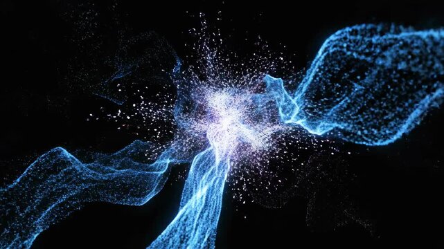 Abstract Energy Field: A captivating image showcases an abstract energy field, where flowing waves of vibrant particles converge to create a visually dynamic and awe-inspiring effect.