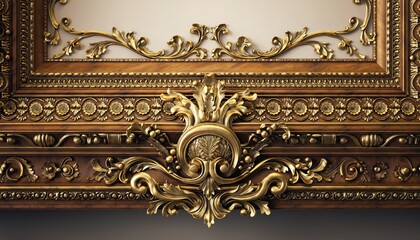 Ornate gold frame with intricate carvings and elegant details.