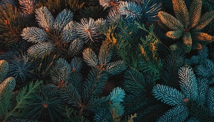 Close-up of Evergreen Needles - A Detailed Botanical Study.