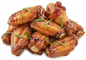 Delicious baked chicken wings with herbs and glaze