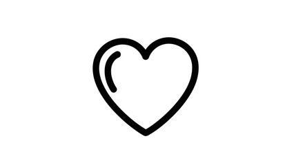 Simple Heart Outline Vector Icon, Love and Romance Symbol on Isolated White Background