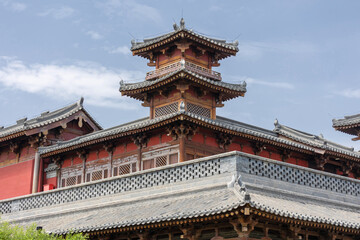 Fototapeta premium Chinese Ancient Architecture in Jinci Park, Shanxi