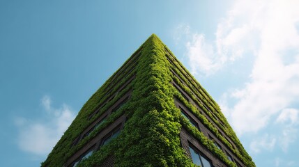 eco friendly sustainable architecture showcased in a lush green environment