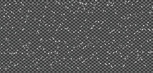 White snow flurries fall softly against the transparent background creating a peaceful winter scene